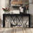 60''Acacia Veneer Console Table With 4 Spacious Drawers, Modern Crisscross Design Entryway Table With Open Bottom Storage,Farmhouse Sofa Table For Living Room,Kitchen,Dining Room,Hallway-356438977
