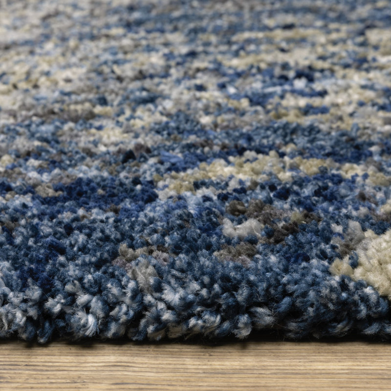 Tapis abstrait bleu / gris Sven, Rectangle 7 pi 10 po x 10 pi 10 po