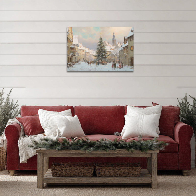 Art mural en toile Winter Town, H 28 po x l 40 po