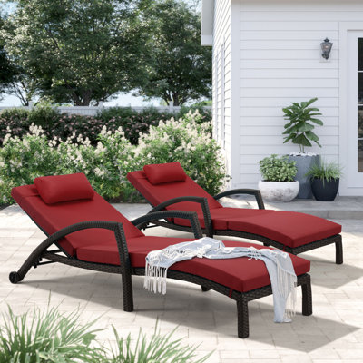 Double chaise longue inclinable avec coussins 72,8 po Miluse