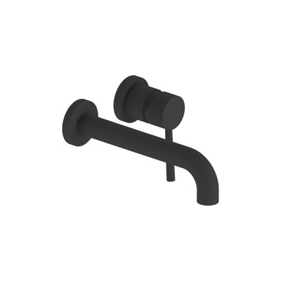 Robinet de baignoire mural rond noir mat Sandrus