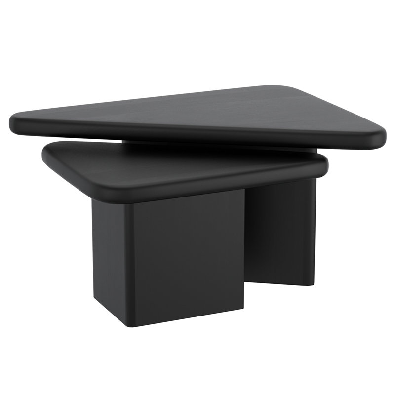 Bellin Solid Wood Nesting Coffee Table, Black
