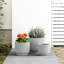 Petit pot de fleurs rond 11 po en forme de perle blanche (intérieur amélioré) avec trou de drainage-576049493-576049492