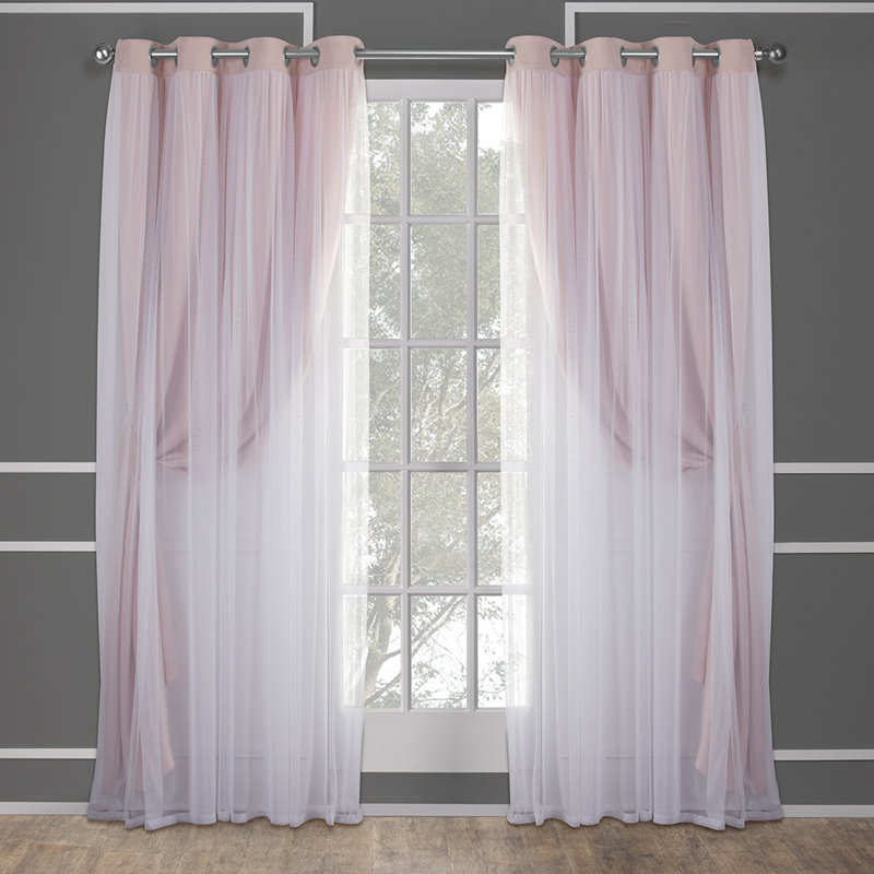 Nunley Room Darkening Curtain Pair, 52" W x 96" L, Rose Blush