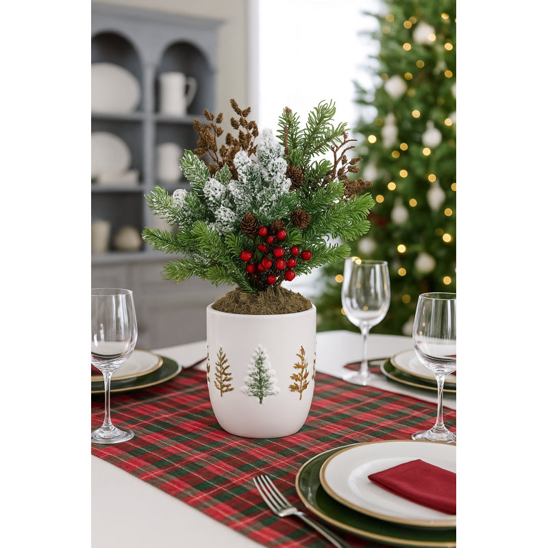 3 pièces de pomme de pin artificielle 35 po - Tige décorative rustique