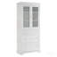 Armoire de salle de bain haute autoportante moderne de 70,1 po de hauteur avec 2 tablettes réglables, 3 tiroirs, portes en verre à fermeture en douceur - idéale pour la salle de bain, le salon et la cuisine