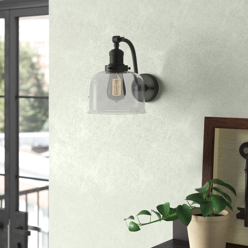 Bell - 1 Light 8" Sconce, Clear, Oil Rubbed Bronze, 6 Watt Vinage LED Bulb