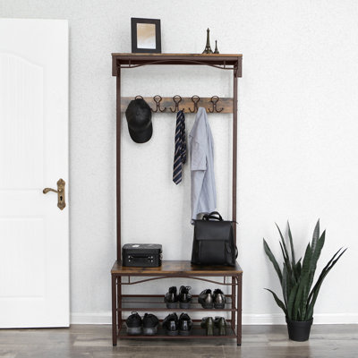 Portemanteau avec banc et rangement pour chaussures Fredson