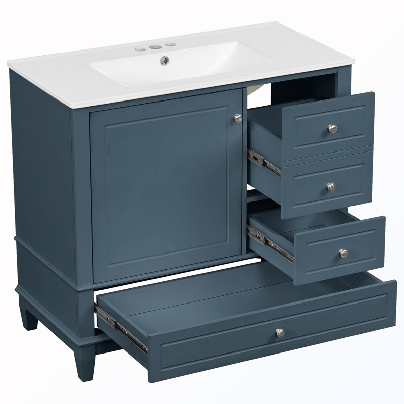 Meuble-lavabo autoportant avec lavabo et rangement
