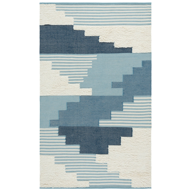 Kenya 278 Hand Woven 80% Wool; 20% Cotton Geometric Rug, Rectangle 5' x 8'