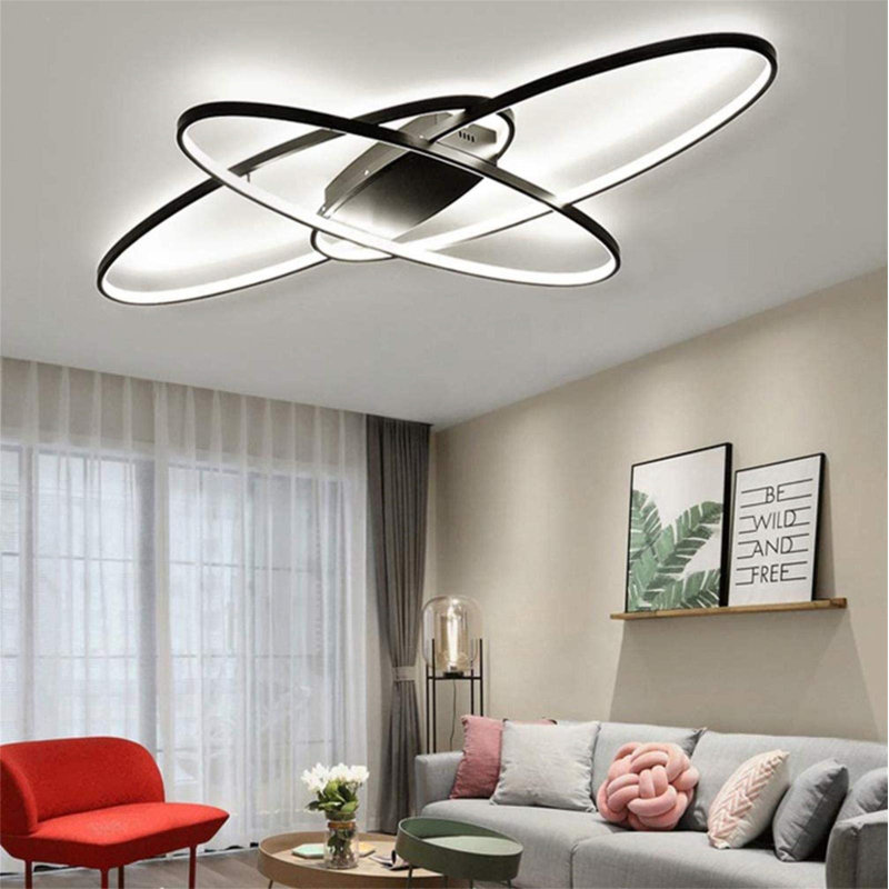 LED Flush Mount, Black/White