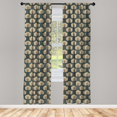 Panneau coulissant floral semi-diaphane avec passe-tringle