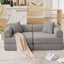 Canapé-lit modulaire pour appartement, conception convertible avec accoudoirs amovibles et matelas pliant, aucun assemblage requis, velours côtelé gris foncé-879292404