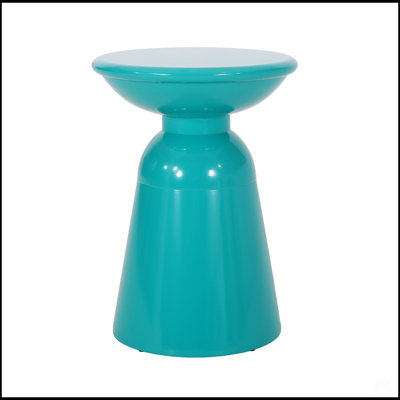 Élégante table de bout d'extérieur en métal avec fer thermolaqué durable et aucun assemblage requis, parfait pour la terrasse ou le jardin