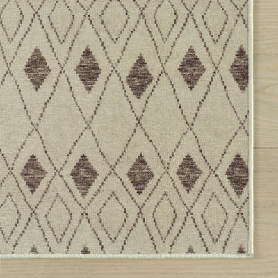 Chandler Ivory Machine Printed Washable Rug