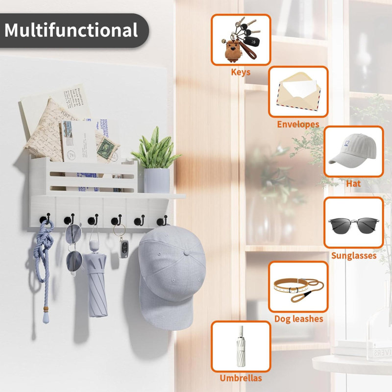 Wood Wall Organizer, White