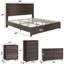  Ensemble de chambre à coucher avec très grand lit 5 pièces Louby, gris-101644237-101644236