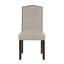 Ensemble de salle à manger 7 pièces brun foncé et tissu taupe avec 6 chaises d'appoint en bois