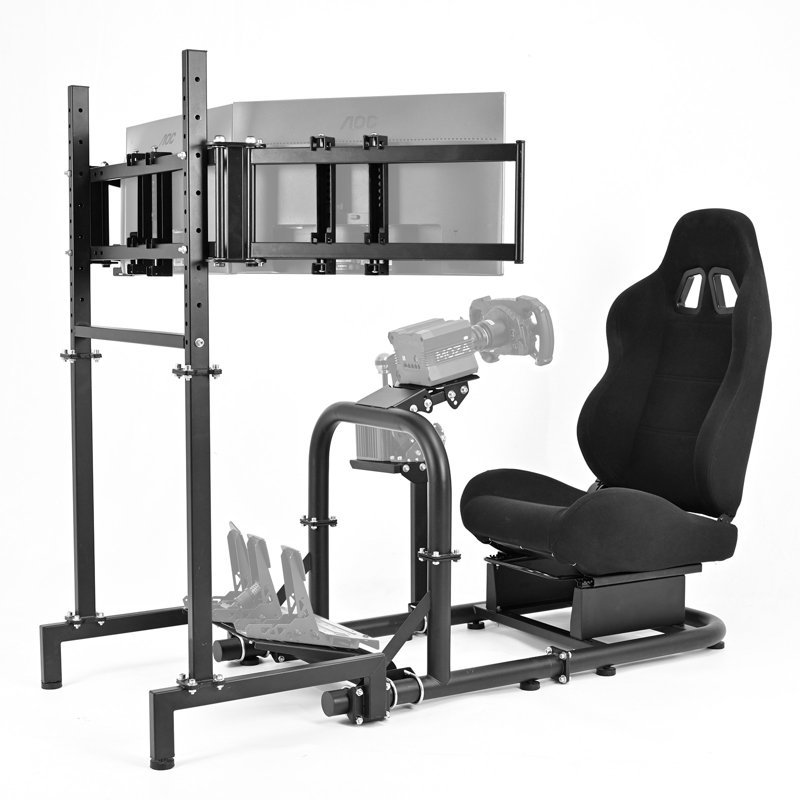 Ivy Bronx Adjustable Swiveling PC & Racing Game Chair in Black