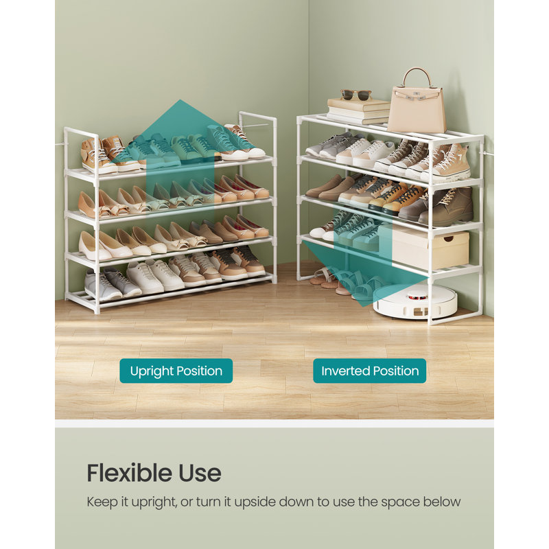 Bladwell 10 Pair Shoe Rack, 72cm H x 92cm W x 30cm D, White