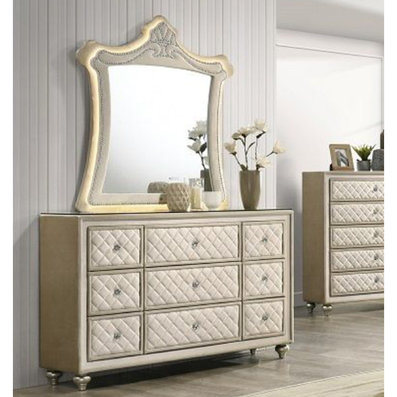 Commode 9 tiroirs avec miroir Oramah