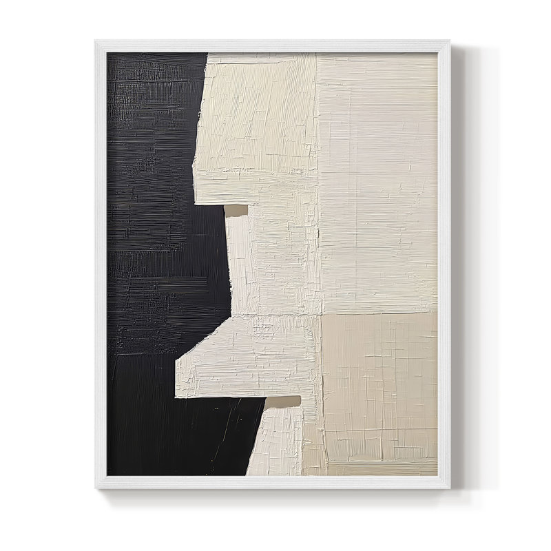 "ABSTRACT Series DCLXVII" par J Paul, Blanc / Blanc, H 29 po x l 23 po