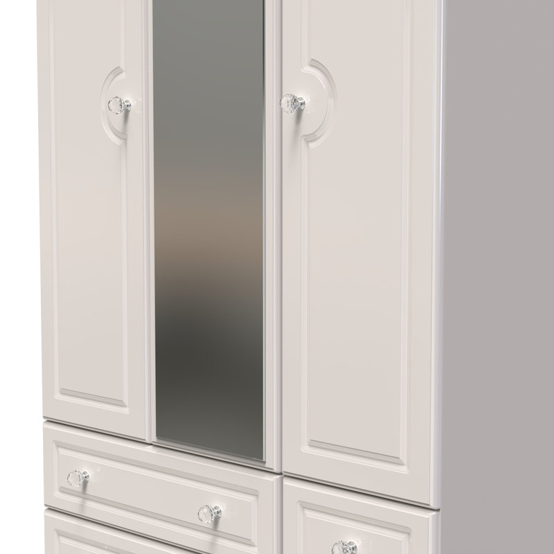 Conover Triple 4 Drawer Mirror Wardrobe, Kashmir Gloss/Kashmir