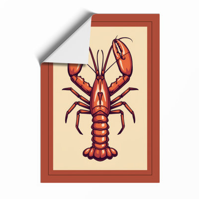 Crimson Lobster Vintage - Framed Print