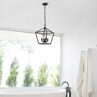 Aspen 4-Light Dimmable Lantern Geometric Chandelier