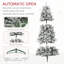 Arbre de Noël artificiel 7,5 pi avec 500 lumières claires et 1530 pointes préinstallées, arbre de Noël enneigé-915284874
