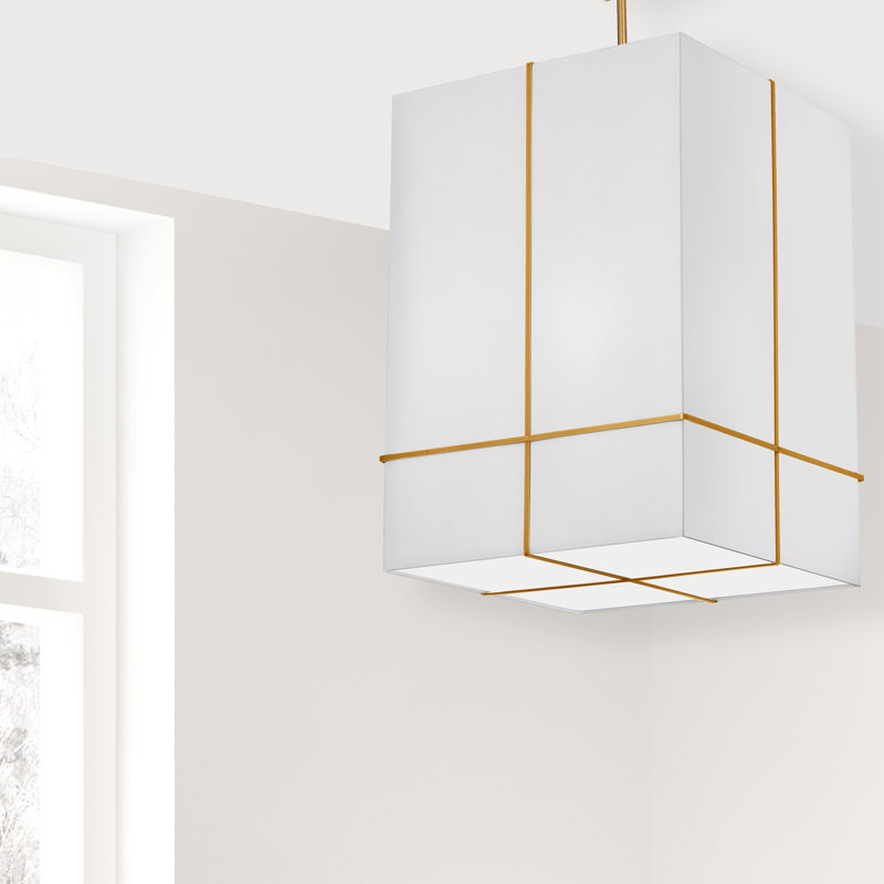 Luminaire suspendu simple à 4 lumières Bourton, Or