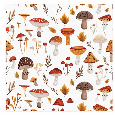 «Botanical Cottagecore Mushroom II Cottage», reproduction d'art non encadrée