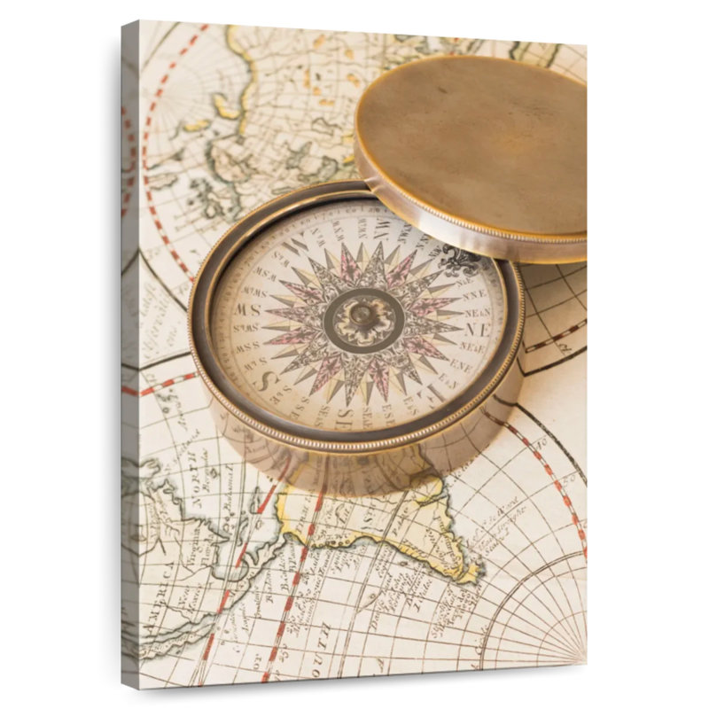 Aletra Antique Metal Compass, 45" H x 30" W