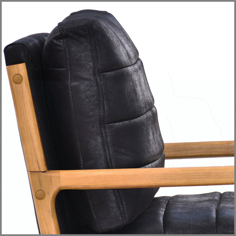 Fauteuil en aluminium et tissu, Noir
