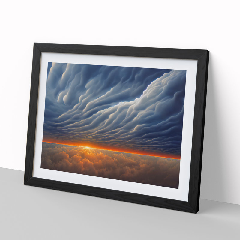 Astounding Clouds - Single Picture Frame Print, 25cm H x 34cm W x 2cm D, Black Framed