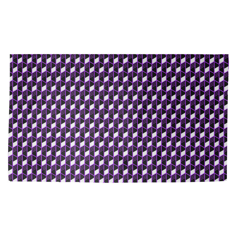 Tapis géométrique mauve/noir Avicia, Rectangle 5 pi x 7 pi 2 po