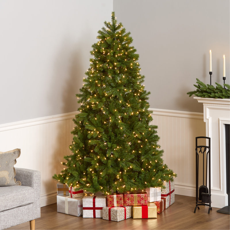 Downswept Douglas Fir Tree with Lights, Clear Light, 6.5'
