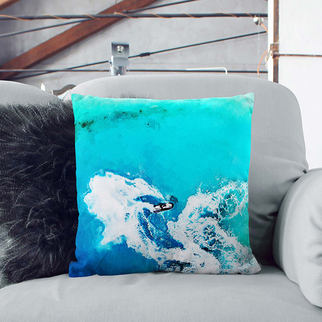 Jet Ski in the Maldives in Abstract Cushion with Filling