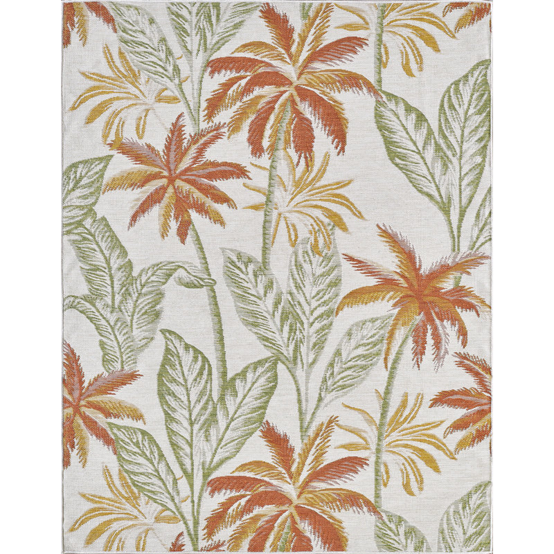 Dahlia Paradise Machine Woven Performance Area Rug - Ivory/Rust - 5'3" x 7', 5'3" x 7'