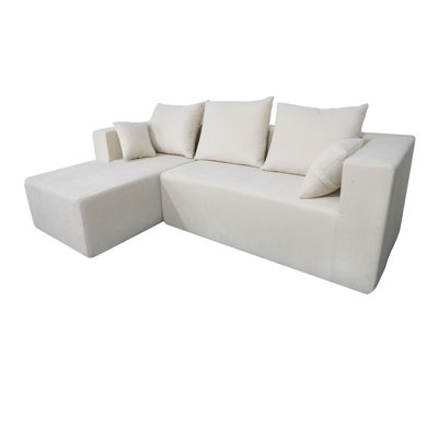 Nahomie Convertible Upholstered Sectional Sofa Bed with Wide Armrests by Ebern Designs