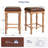 Counter Height Bar Stools, Backless Kitchen Counter Stools, Mid Century Modern Upholstered with Solid Wood Frame & Oil Wax Leather for Kitchen Island Dining Room-511295689-511295686