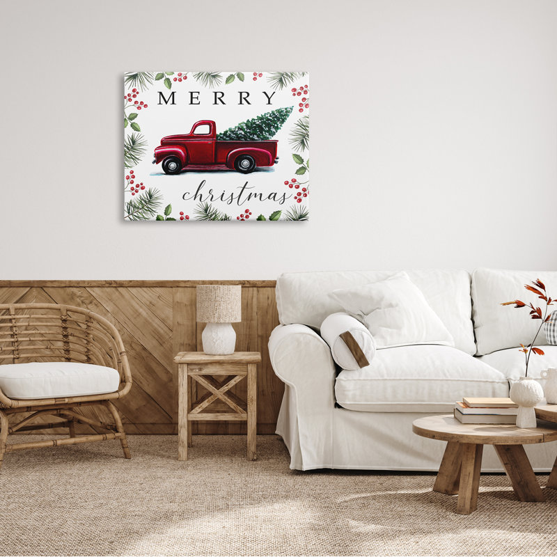 Merry Christmas Traditional, H 30 po x l 40 po, Toile tendue