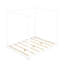 Lit plateforme à baldaquin blanc, grand lit, pieds de soutien - frais sous le lit, assemblage, lit simple à assembler avec un design épuré, support stable, garde le matelas frais
