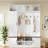 3-in-1 Hall Tree With 6 Hooks, Bench, Left Cabinet With Adjustable Shelves And Open Compartments-1104307868