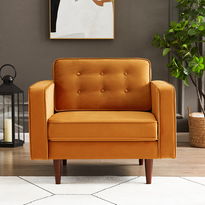 Chiang Velvet Armchair, Orange