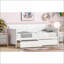 Lit de jour simple en bois de pin massif avec 2 tiroirs - aucun sommier nécessaire, blanc pour chambre d'amis / salon-404627228