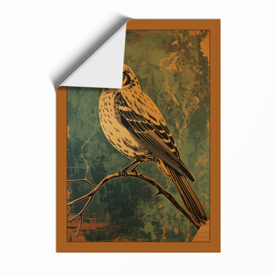 Perched On Teal Vintage - Print