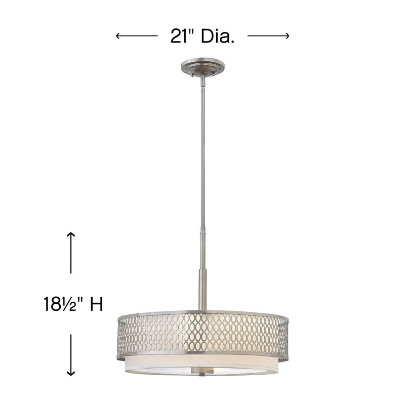 Jules 3 - Light Chandelier, Brushed Nickel, 18.5" H x 21" W x 21" D