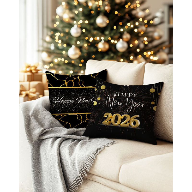 Ensemble de housse de coussin, Nouvel an noir 1