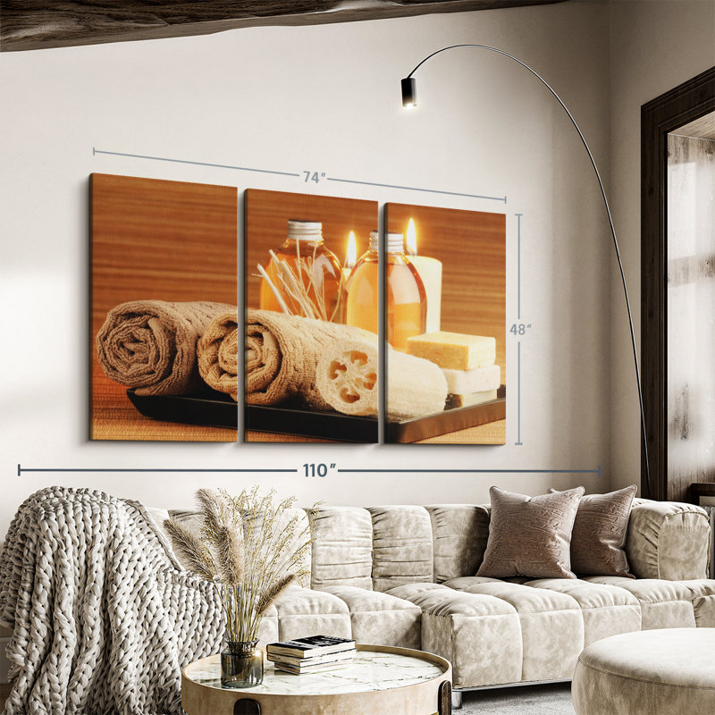 «Spa traitement Essentials» sur toile, H 48 po x l 74 po x P 1,25 po